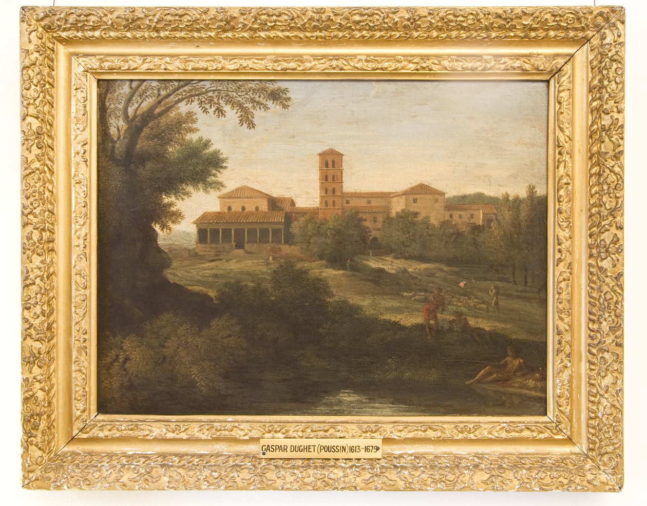 Koyun Sürüsü Süren Bir Adamla Klasik Manzara by Gaspard Poussin Dughet