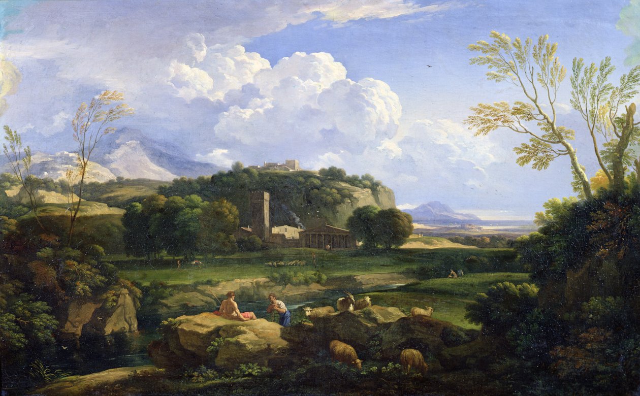 Roma Campagna'nın görünümü (tuval üzerine yağlı boya) by Gaspard Poussin Dughet