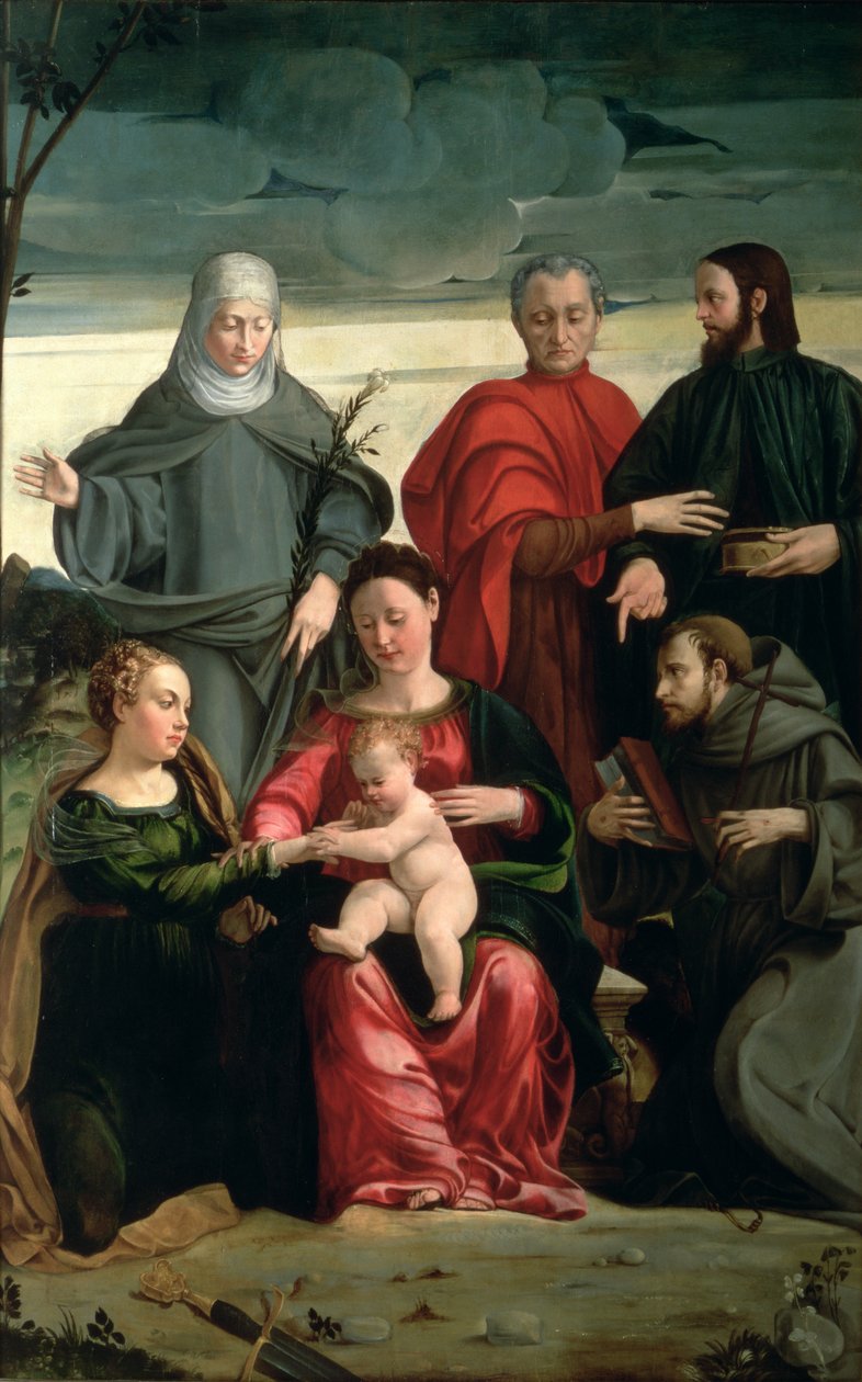 St. Francis, St. Clare, St. Cosmas ve St. Damian ile St. Catherine