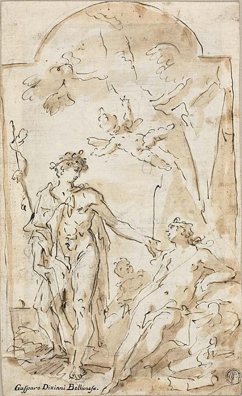 Bacchus ve Ariadne by Gaspare Diziani