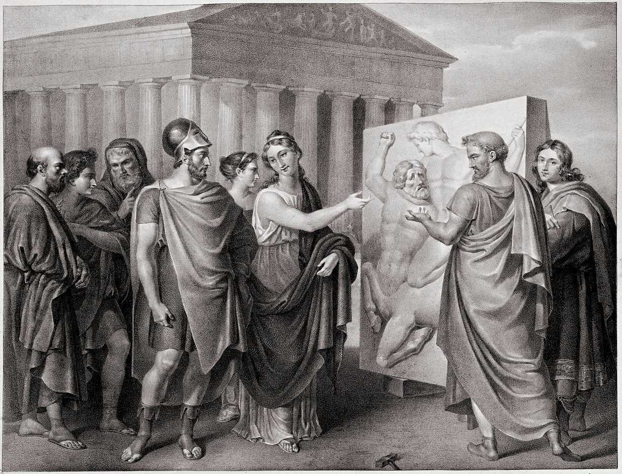 Atinalı politikacı Perikles (MÖ 495-429) ve arkadaşı Aspasie, Phidias