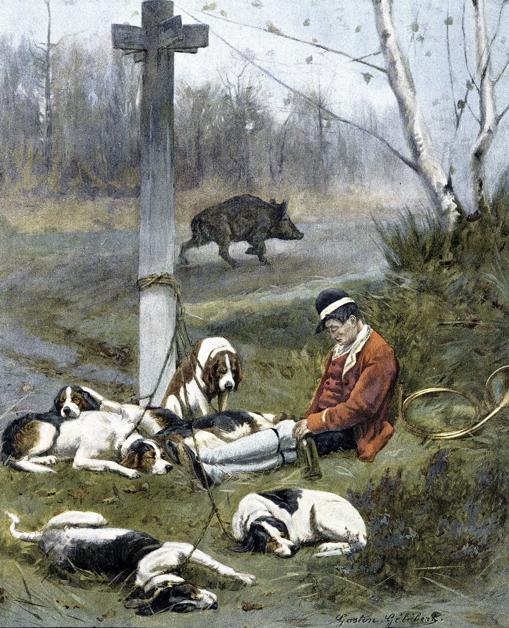 Avcı ve uykulu köpekleri - Gaston Gelebert
