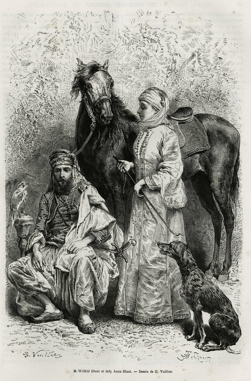 Bay Wilfrid Blunt (1840-1922), şair ve yazar ve eşi Leydi Anna Blunt