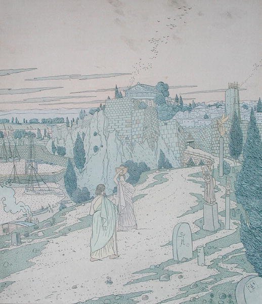 Ulysses, sürahili bir kız kılığına girmiş tanrıça Minerva ile tanışır, Lecomte de l