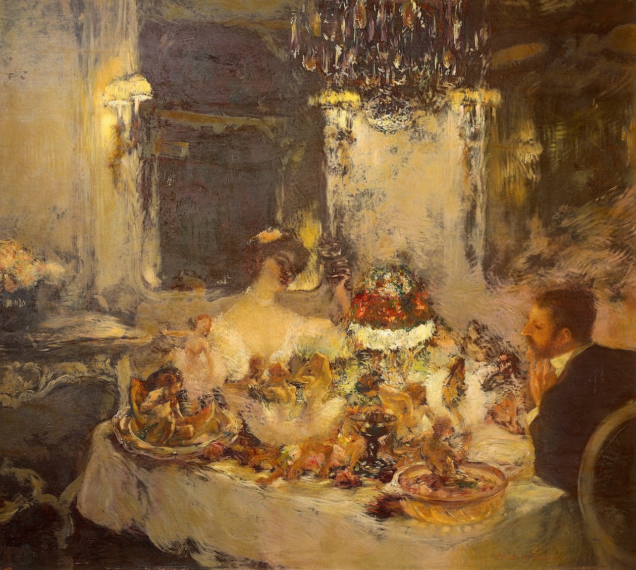 Şampanya, Gaston La Touche (1851-1913), tuval üzerine yağlı boya by Gaston de la Touche