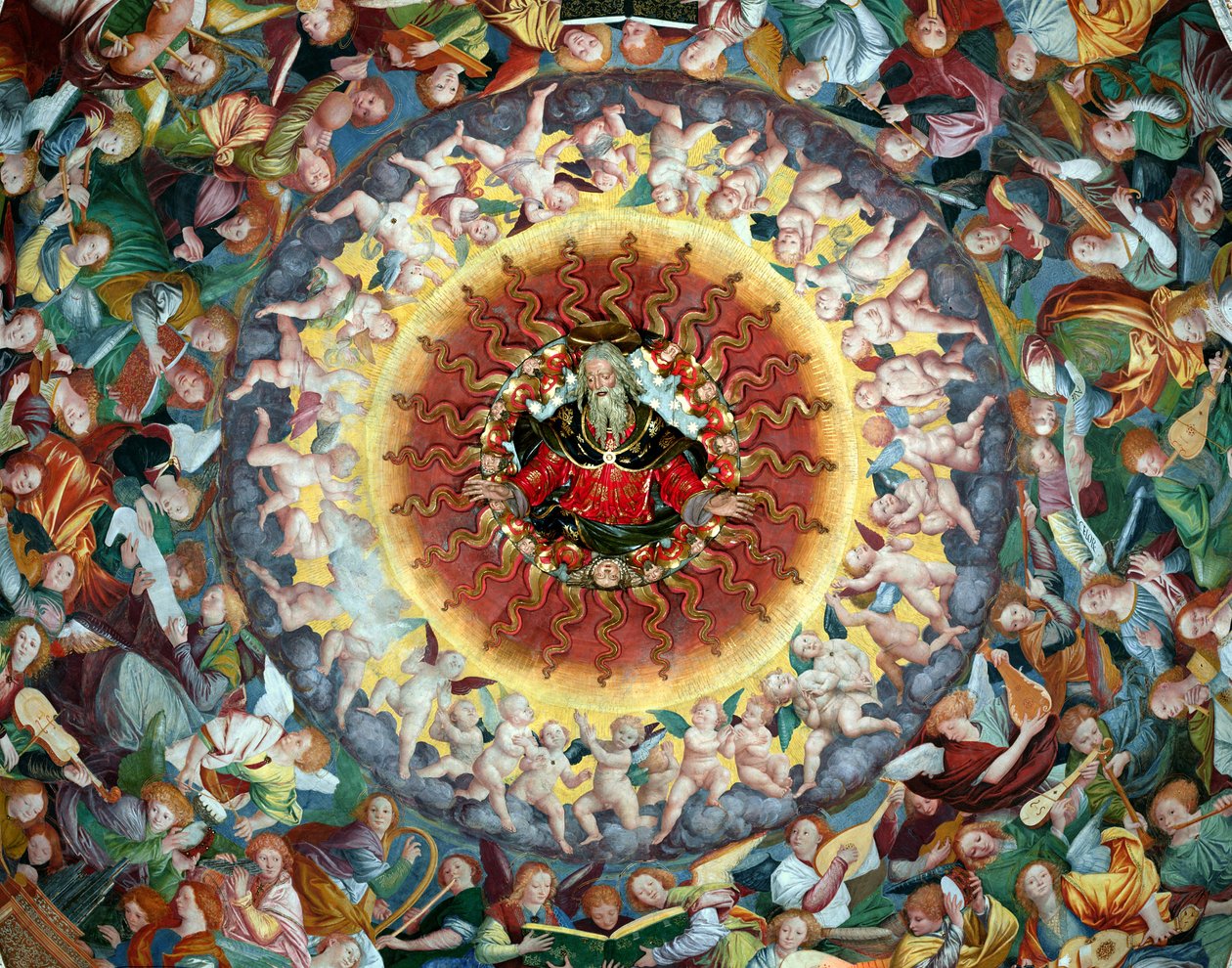 Melekler Konseri, kubbeden, 1534-36 fresk detayı 175763 by Gaudenzio Ferrari
