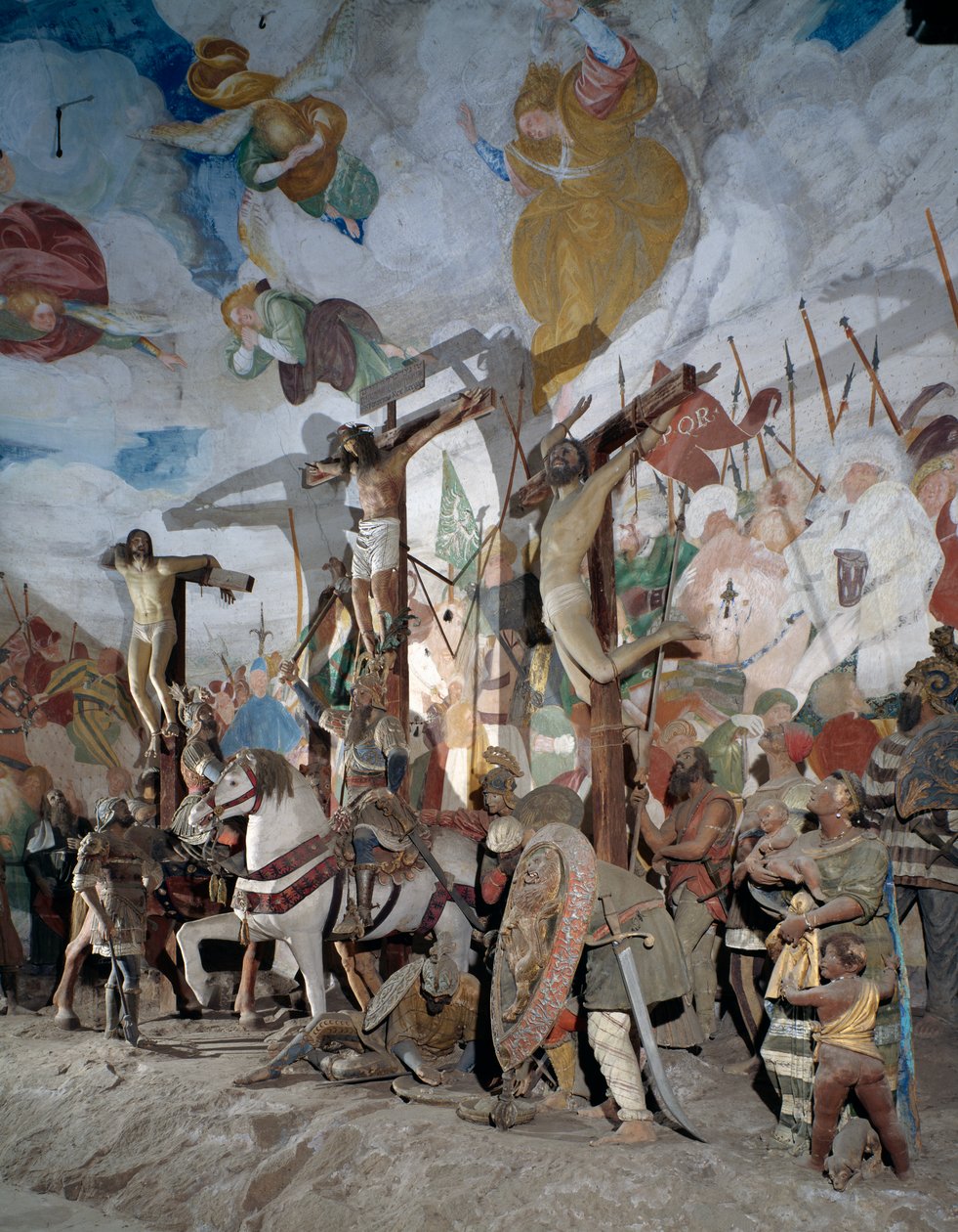Çarmıha germe, Gaudenzio Ferrari (1475-1546), 38. şapel, Varallo Sesia Kutsal Dağı (UNESCO Dünya Mirası Alanı, 2003), Piedmont, İtalya by Gaudenzio Ferrari