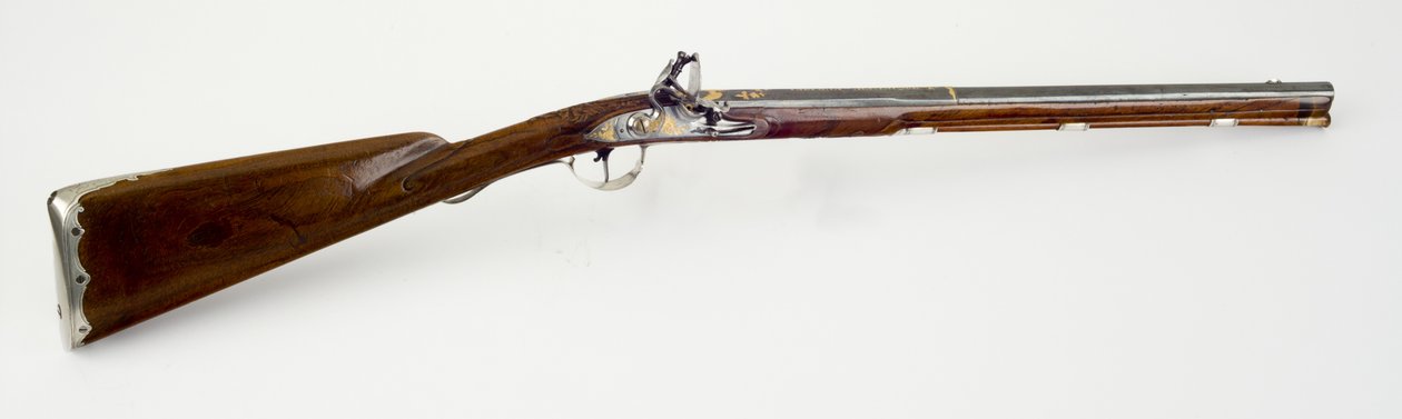 Bir Çocuk için Çakmaklı Silah, c.1780 (ahşap, çelik, boynuz ve yaldızlı ve mavili gümüş) by Gavrila Permyakov