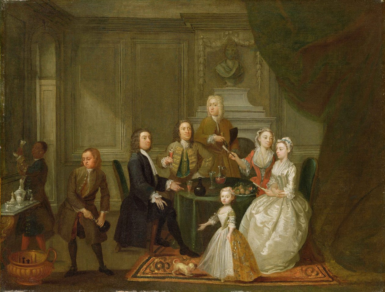 Grup Portresi, Muhtemelen Raikes Ailesinden, c.1730-32 (tuval üzerine yağlı boya) by Gawen Hamilton