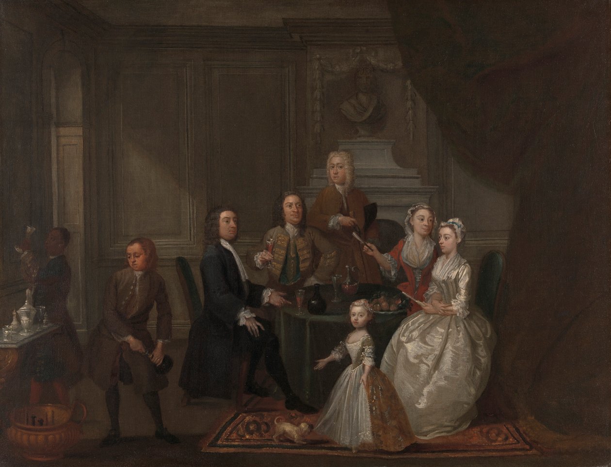 Grup portresi, muhtemelen Raikes ailesinin by Gawen Hamilton