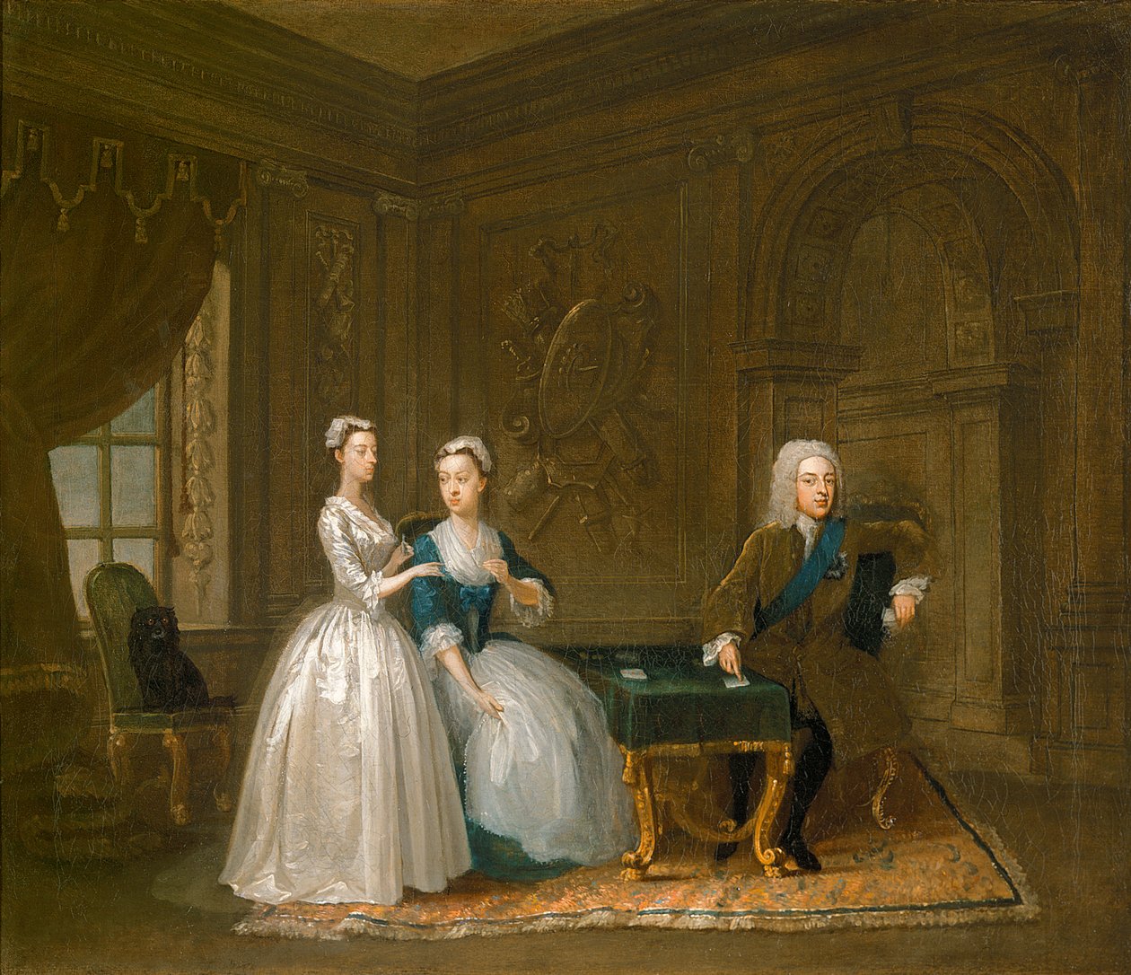 John Montagu, karısı ve küçük kızlarının portresi (tuval üzerine yağlıboya) by Gawen Hamilton