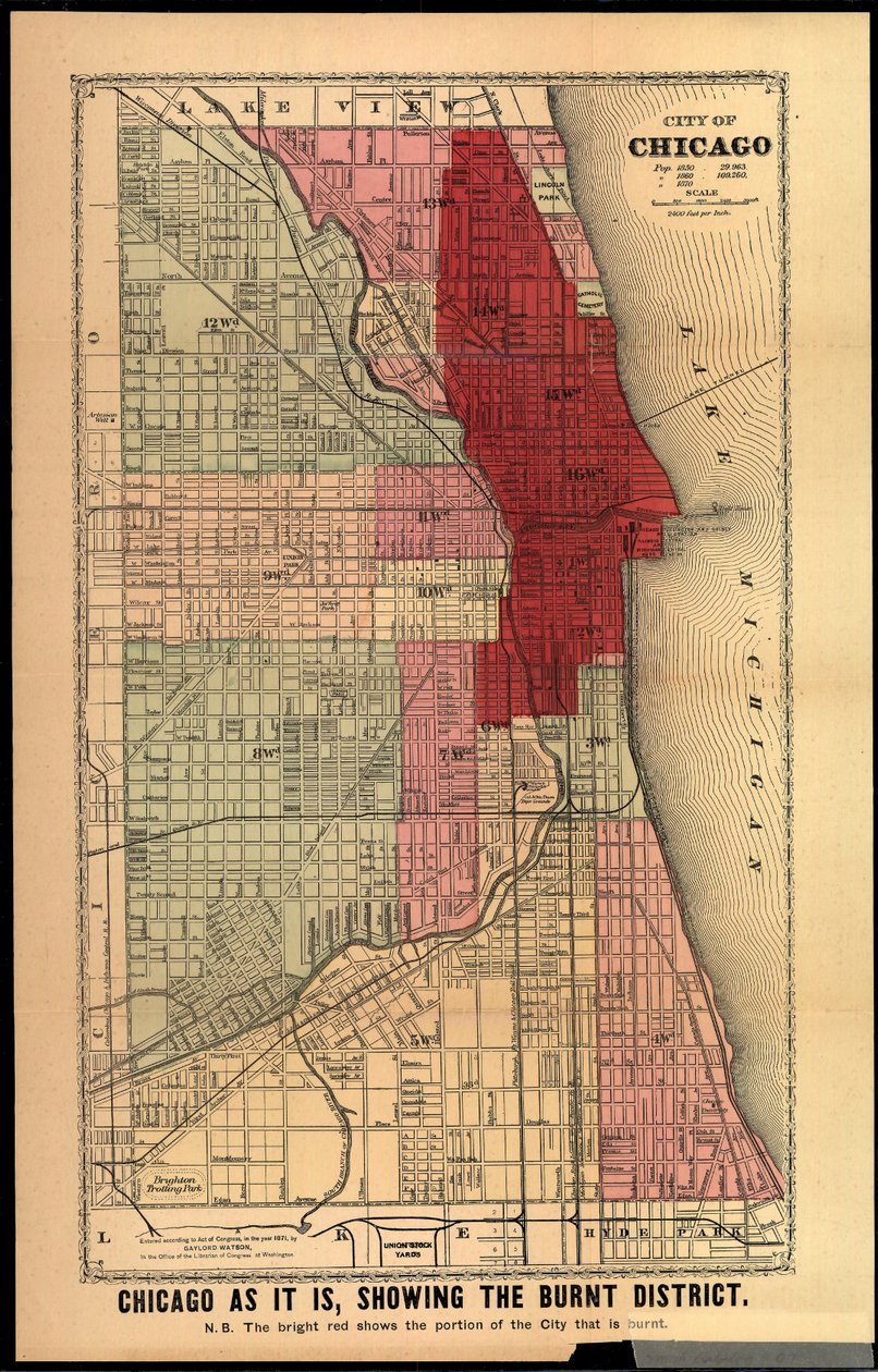 Şikago Olduğu Gibi, Yanmış Bölgeyi Göstermek, Chicago ve Batı