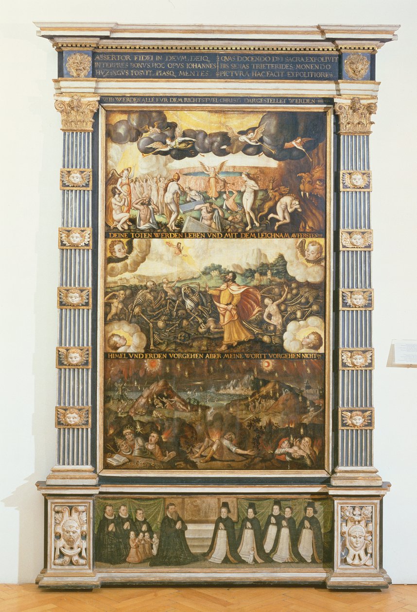 Altıncı Mühürün Açılması, Ezekiels Vizyonu ve Son Yargı, 1584 by Gdansk School