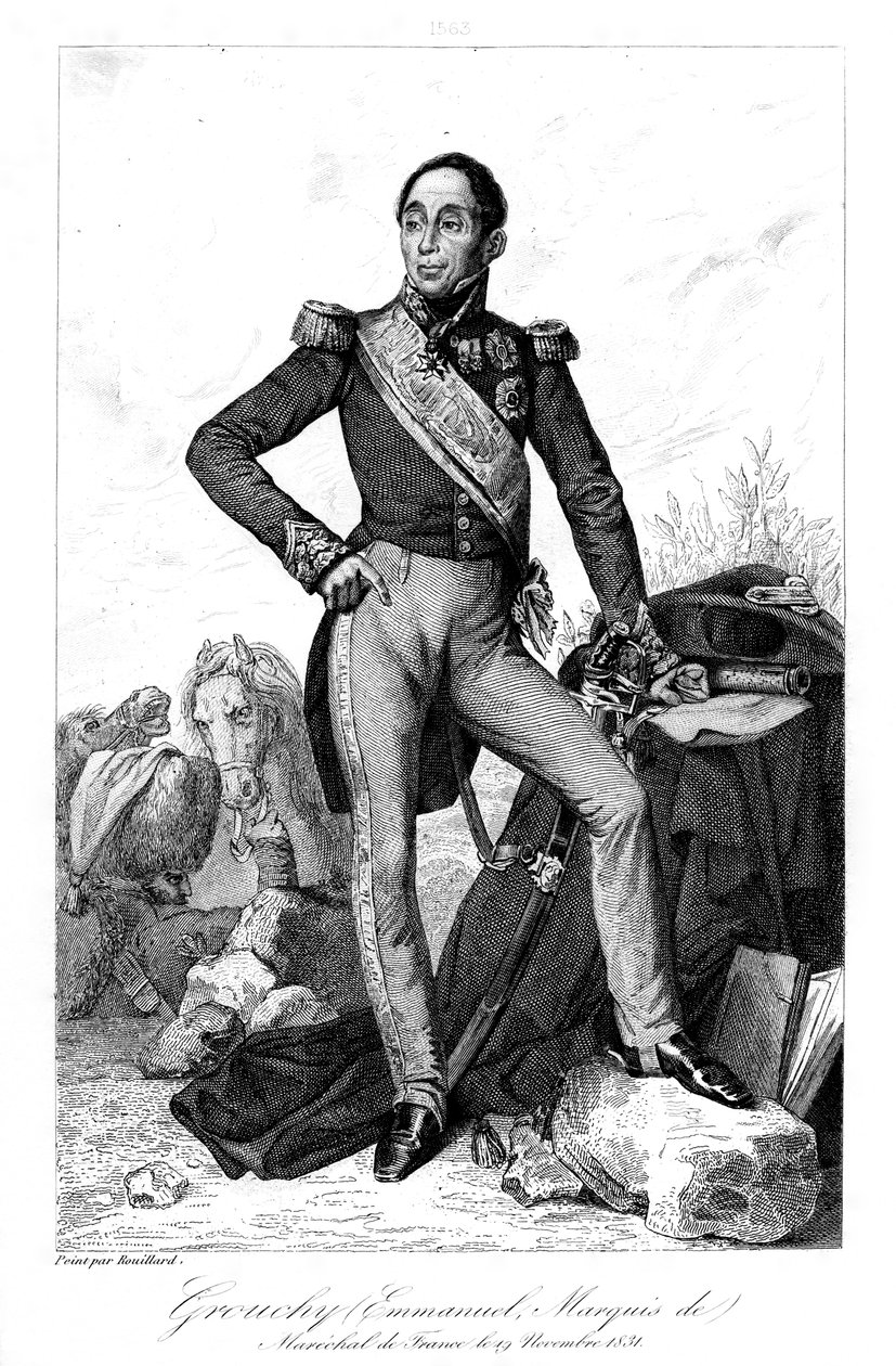 Emmanuel, Marquis de Grouchy 1766-1847, Fransız general ve mareşal, 1839. by Geille
