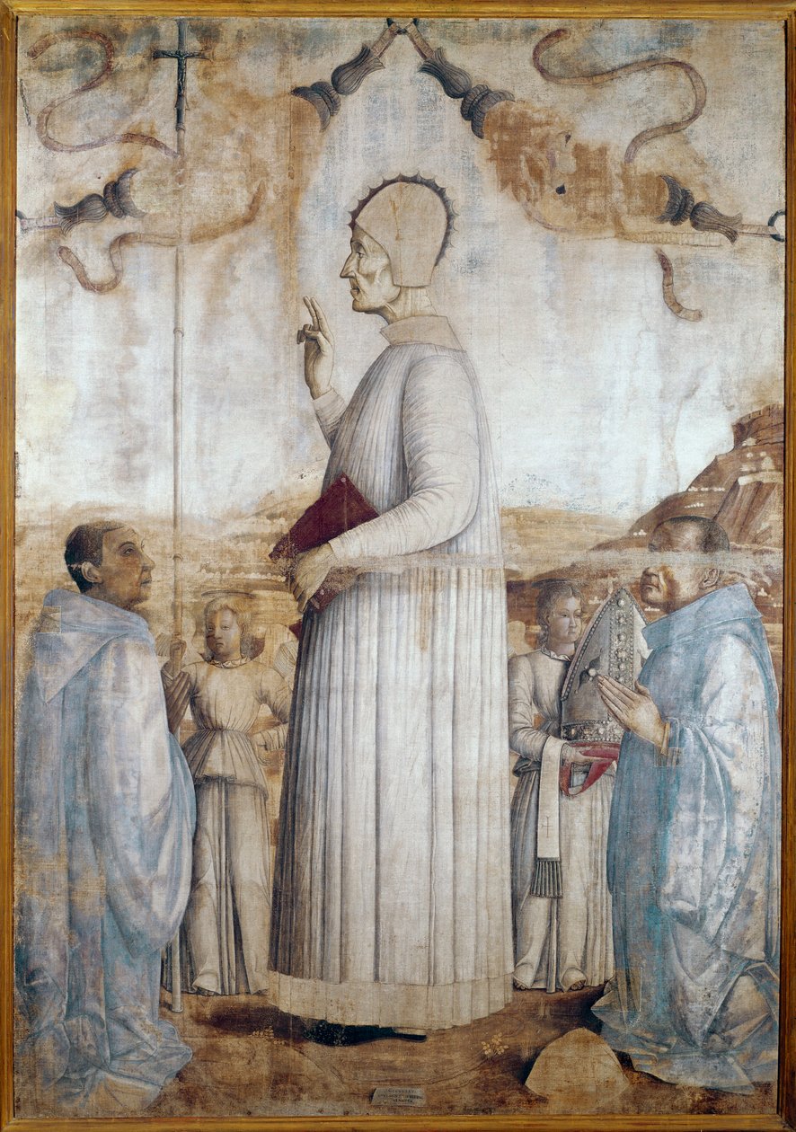 Lawrence Giustiniani veya Lorenzo Giustiniani (ahşap üzerine tempera) by Gentile Bellini