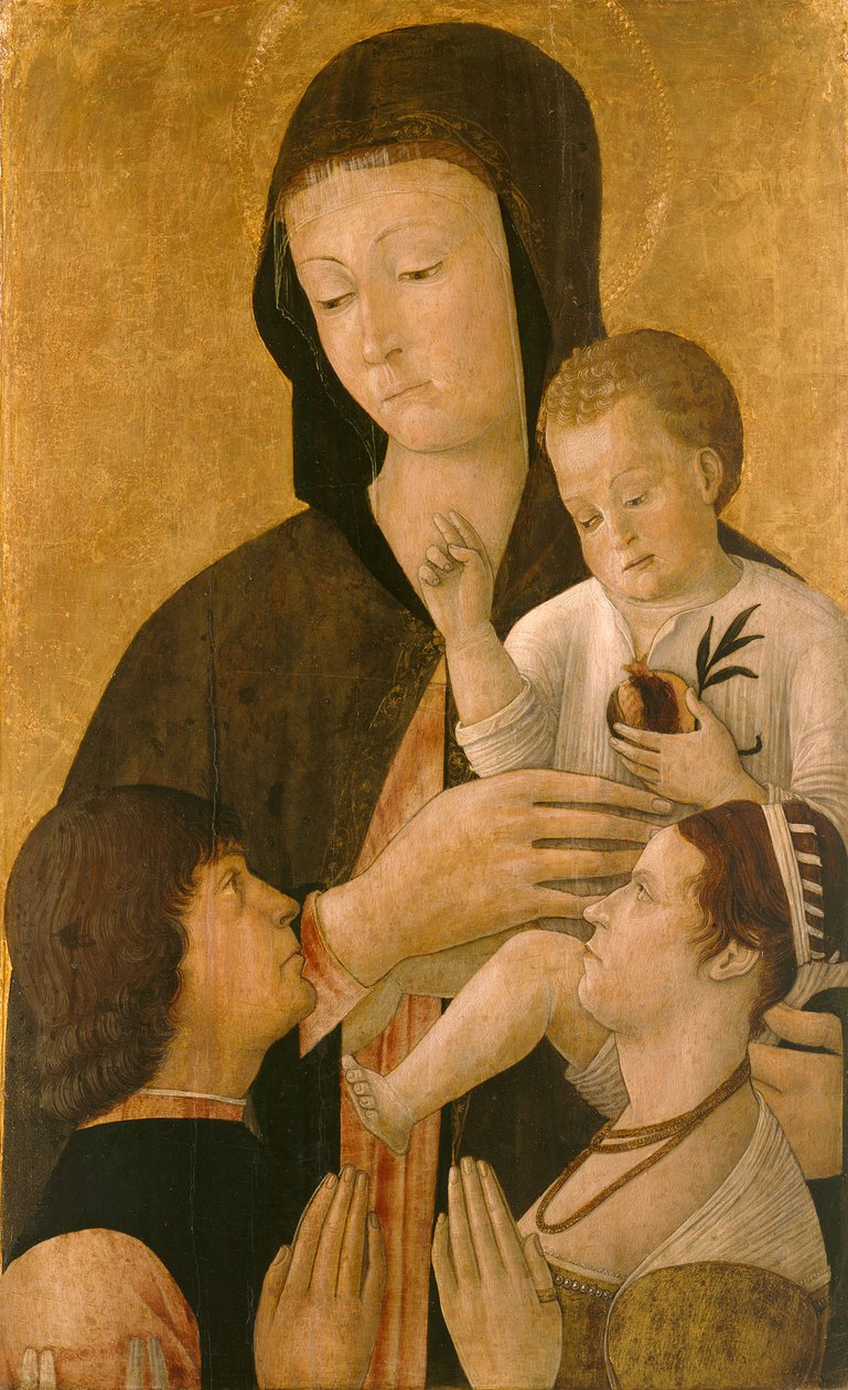 Madonna, çocuklu ve iki bağışçılı, 1460 by Gentile Bellini
