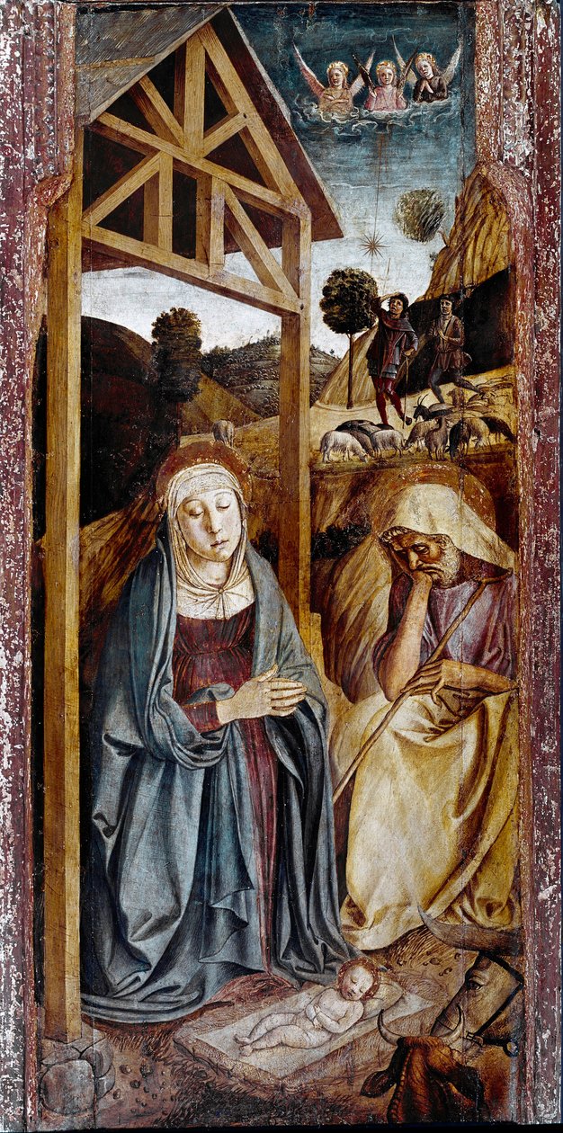 Doğuşun Üç Parçası: merkezi panel Boyama Giovanni Bellini dit il Giambellino tarafından by Gentile Bellini