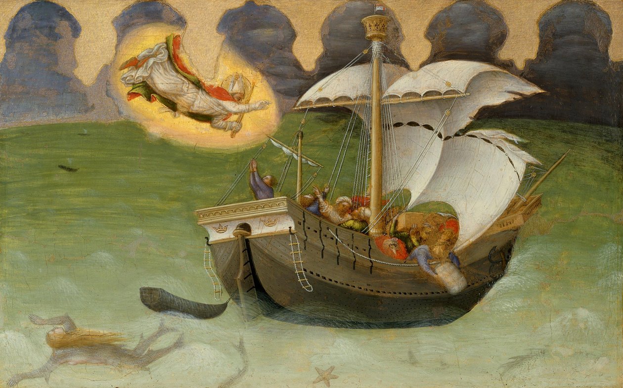 Saint Nicholas Gemiyi Fırtınadan Kurtarır by Gentile da Fabriano
