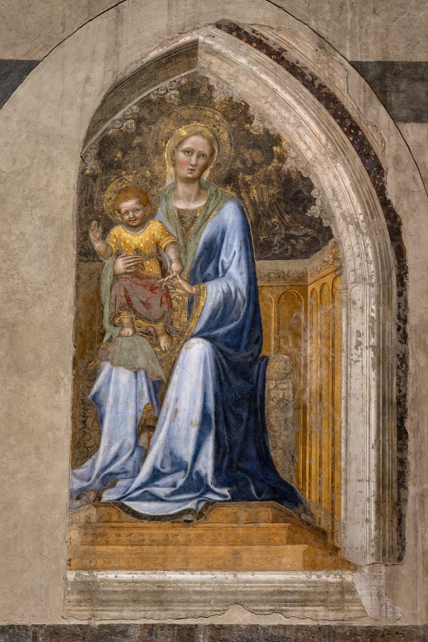 İç kısım: "Çocuk ve meleklerle Taht Edilen Madonna", Gentile da Fabriano tarafından by Gentile da Fabriano