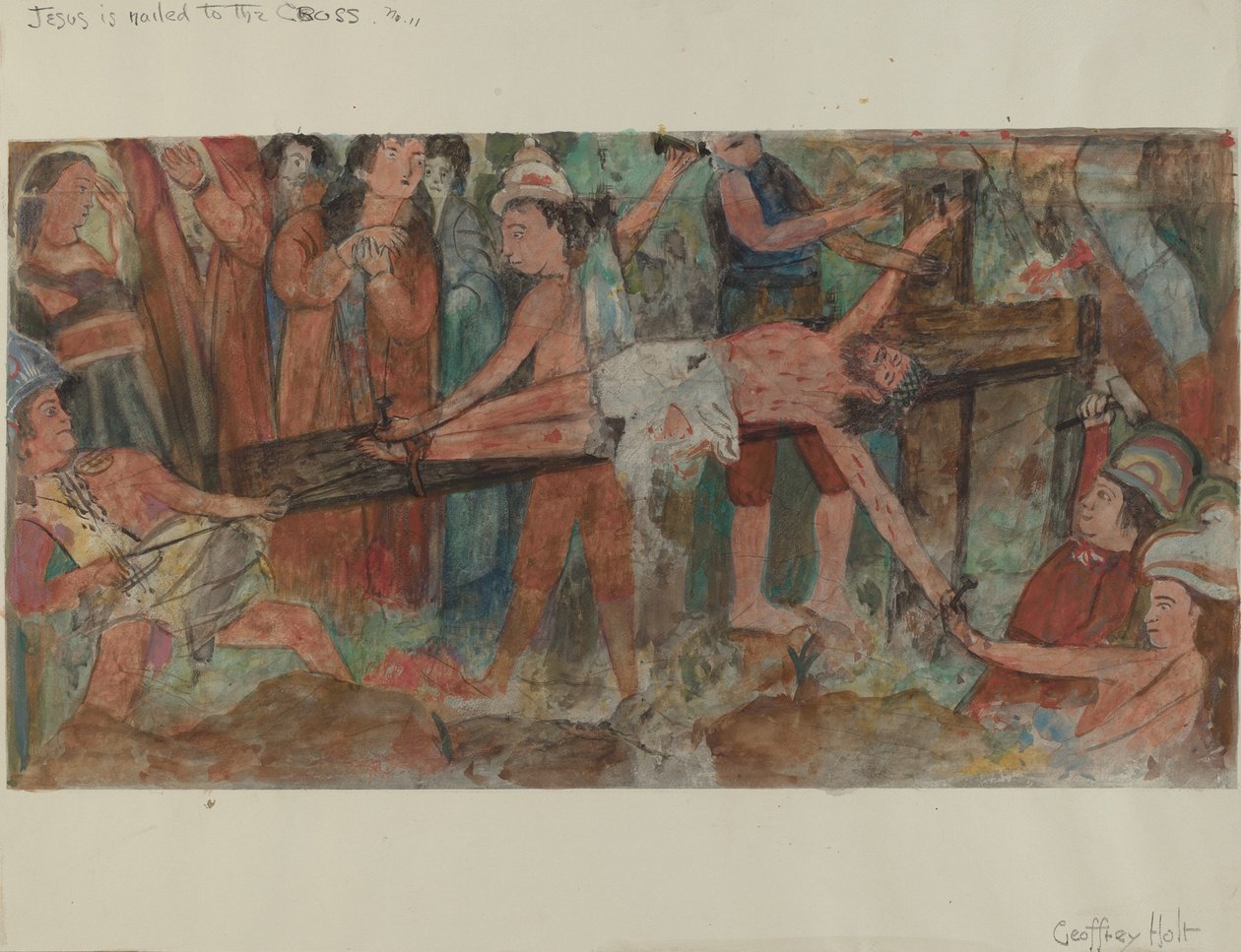 11 Nolu Haç Durağı: İsa Çarmıha Çivilendi, c. 1936. by Geoffrey Holt