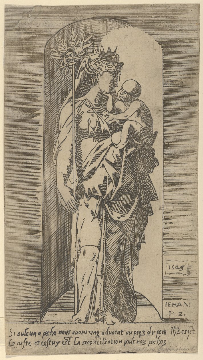 Bir Nişte Bakire ve Çocuk, 1543. by Geoffroy Dumoûtier