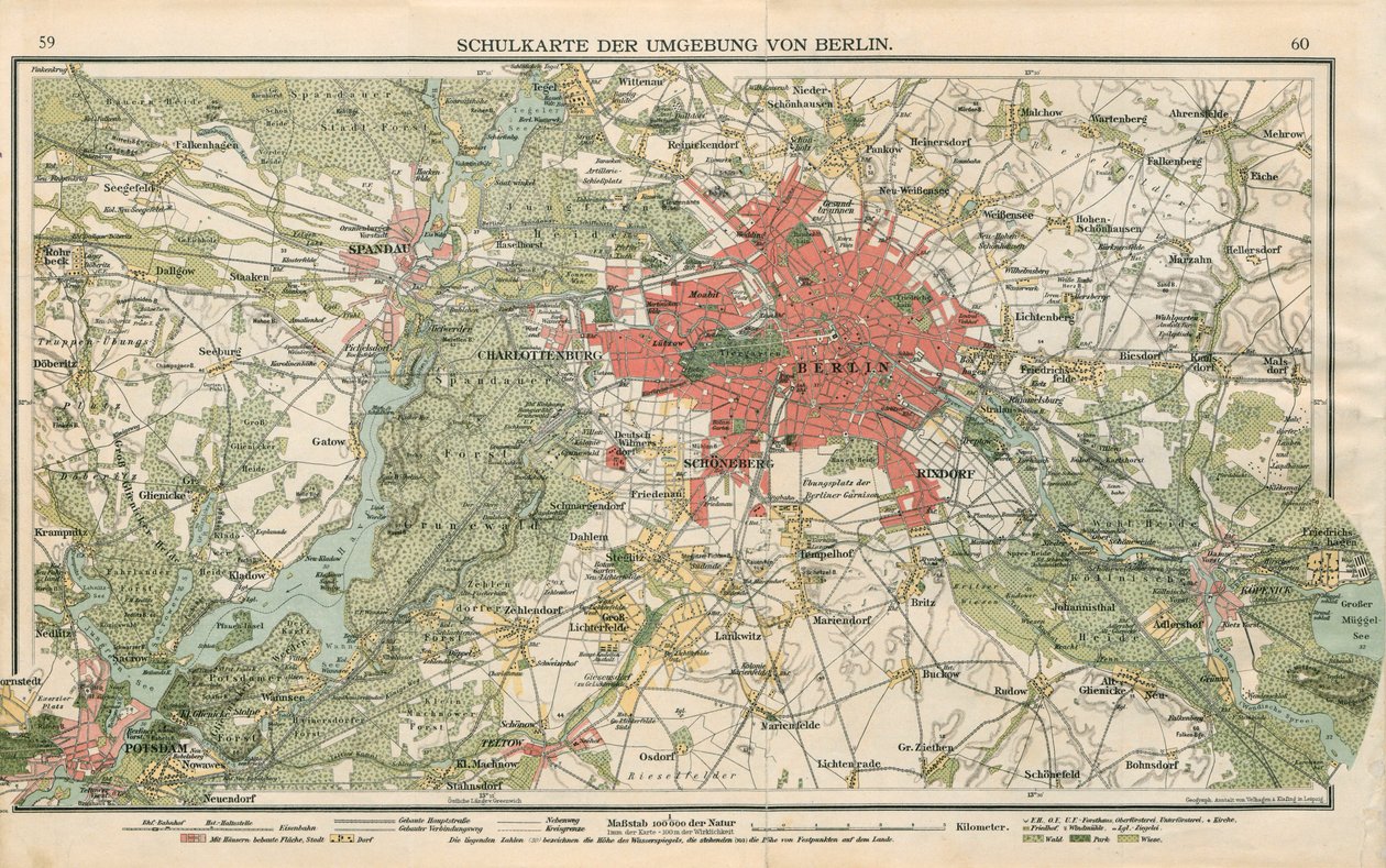Berlin çevresinin okul haritası by Geographische Anstalt von Velhagen und Klasing