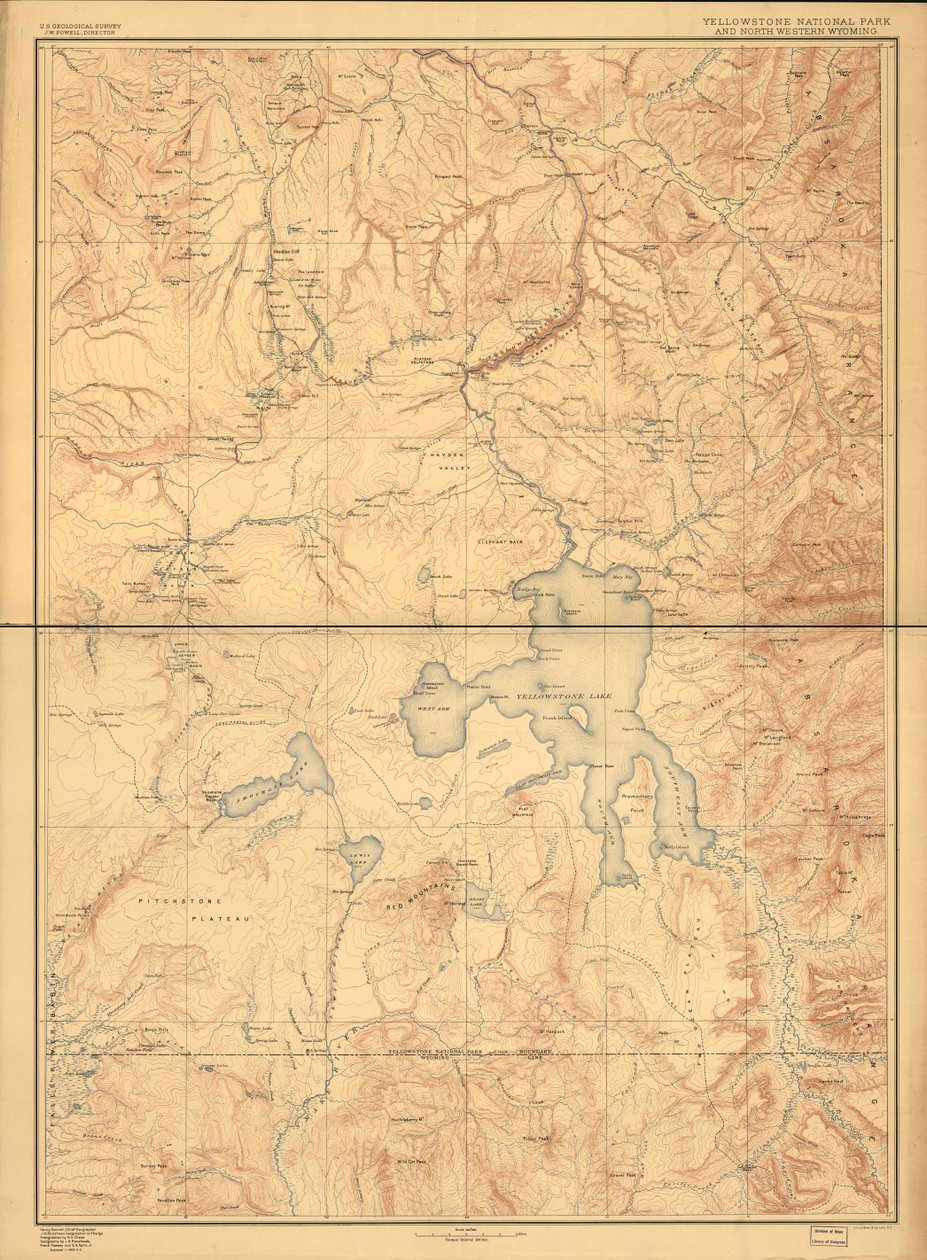 Yellowstone Ulusal Parkı ve kuzey batı Wyoming. by Geological Survey