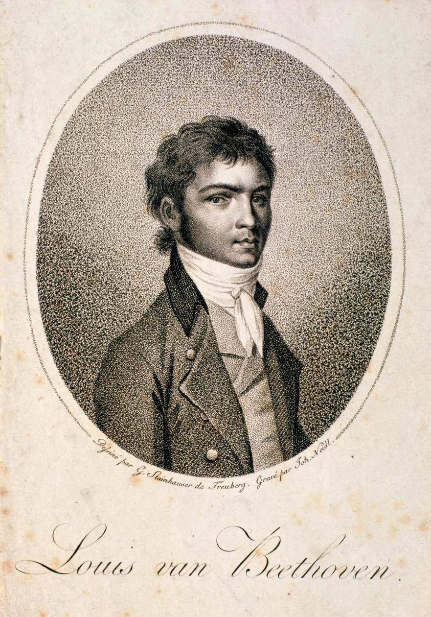 Johann Joseph Neidl (1776-1832) tarafından oyulmuş Louis van Beethoven (1712-73) portresi (mezzotint) by Georg Andreas Steinhauser