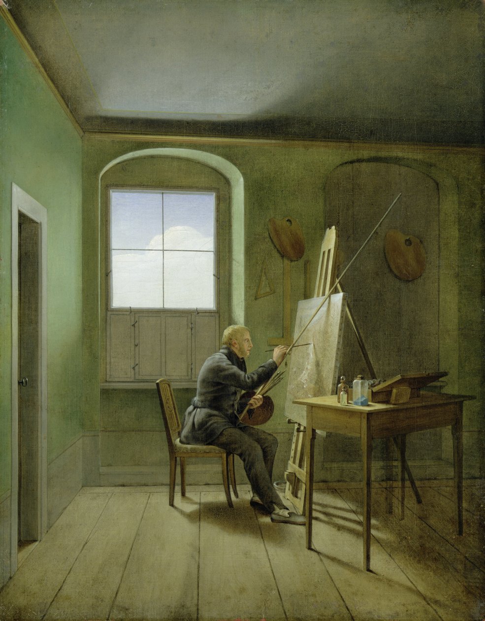 Caspar David Friedrich (1774-1840) stüdyosunda, 1811 by Georg Friedrich Kersting