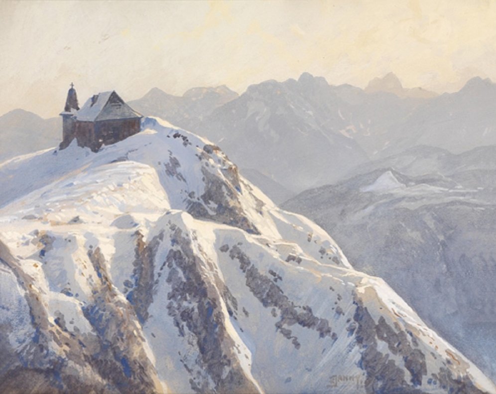 Dobratsch üzerinde kilise by Georg Janny
