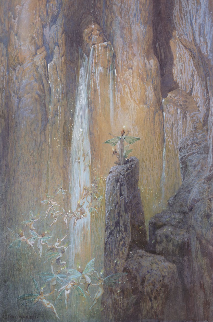 Şelalenin Yanında Dans Eden Periler, 1913 by Georg Janny