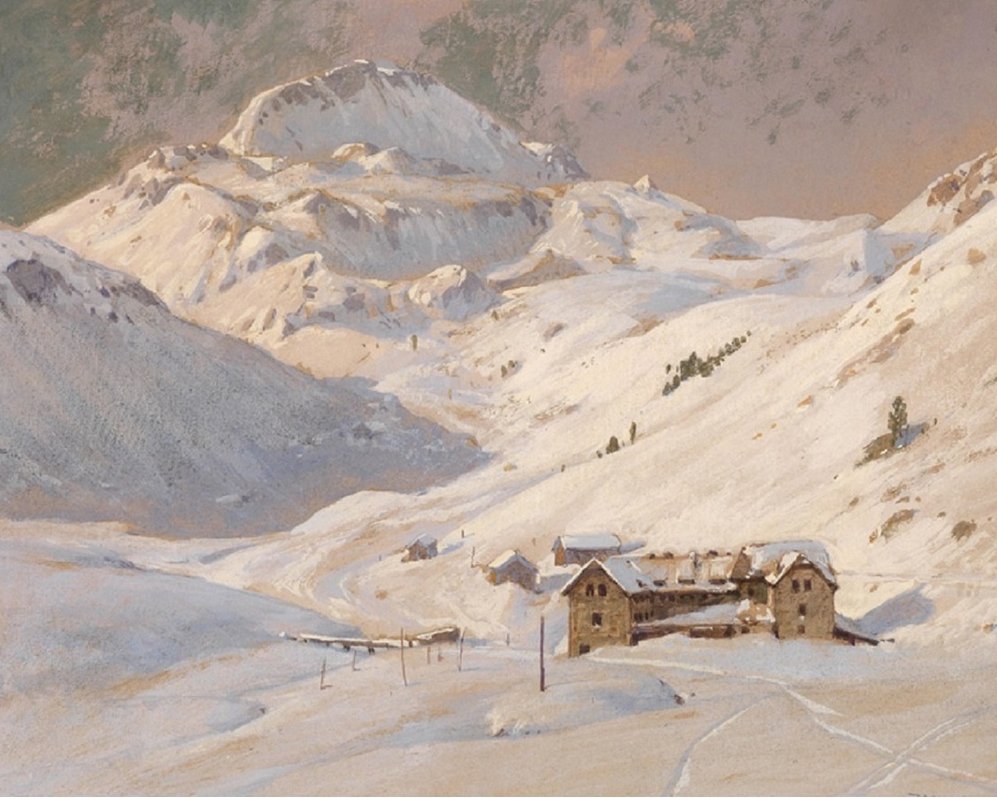 Seekar Evi ve Seekarspitze Dağı by Georg Janny