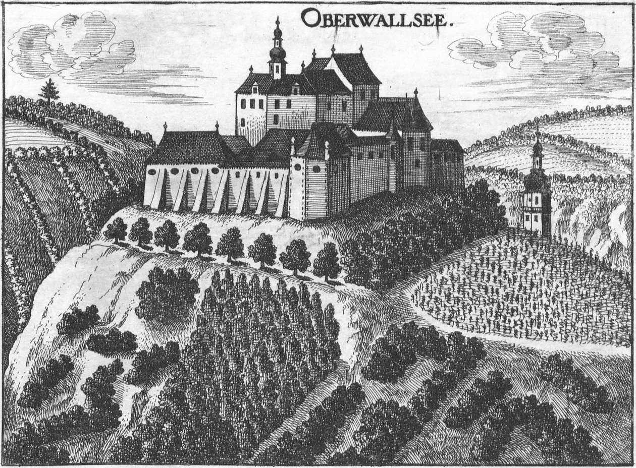 Gravür, Oberwallsee kalesinin görünümü, Yukarı Avusturya by Georg Matthäus  Vischer