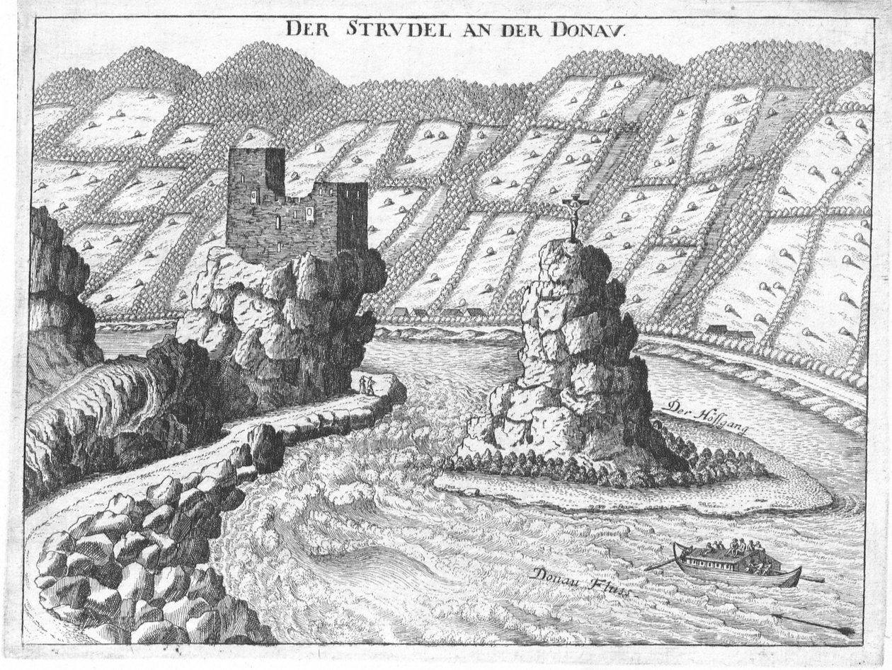 Gravür, Werfenstein Kalesi ve Wörth Adası, Yukarı Avusturya
