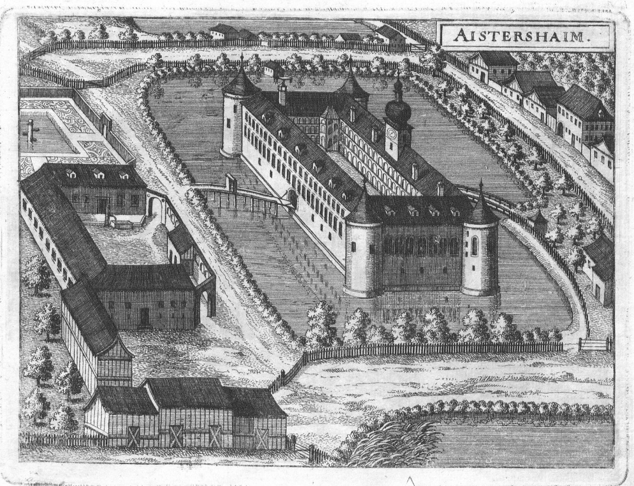 1674 civarında Aistersheim Kalesi by Georg Matthaus Vischer