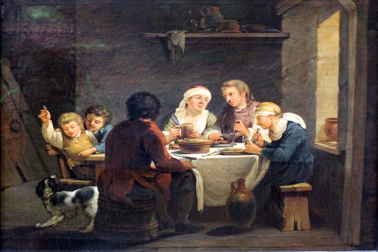 aile, yemek by Georg Melchior Kraus