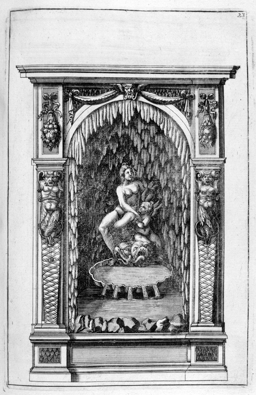 Çeşme, mağara tasarımı, 1664. by Georg Andreas Bockler