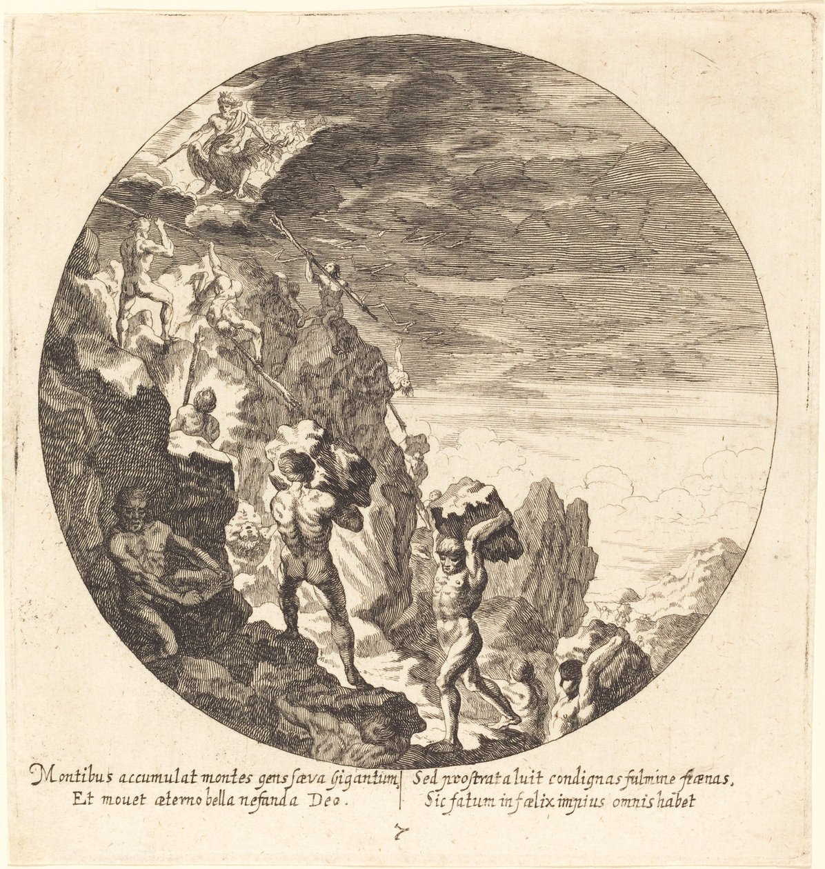 Jove tarafından püskürtülmüş devler by Georg Andreas Wolfgang the Elder
