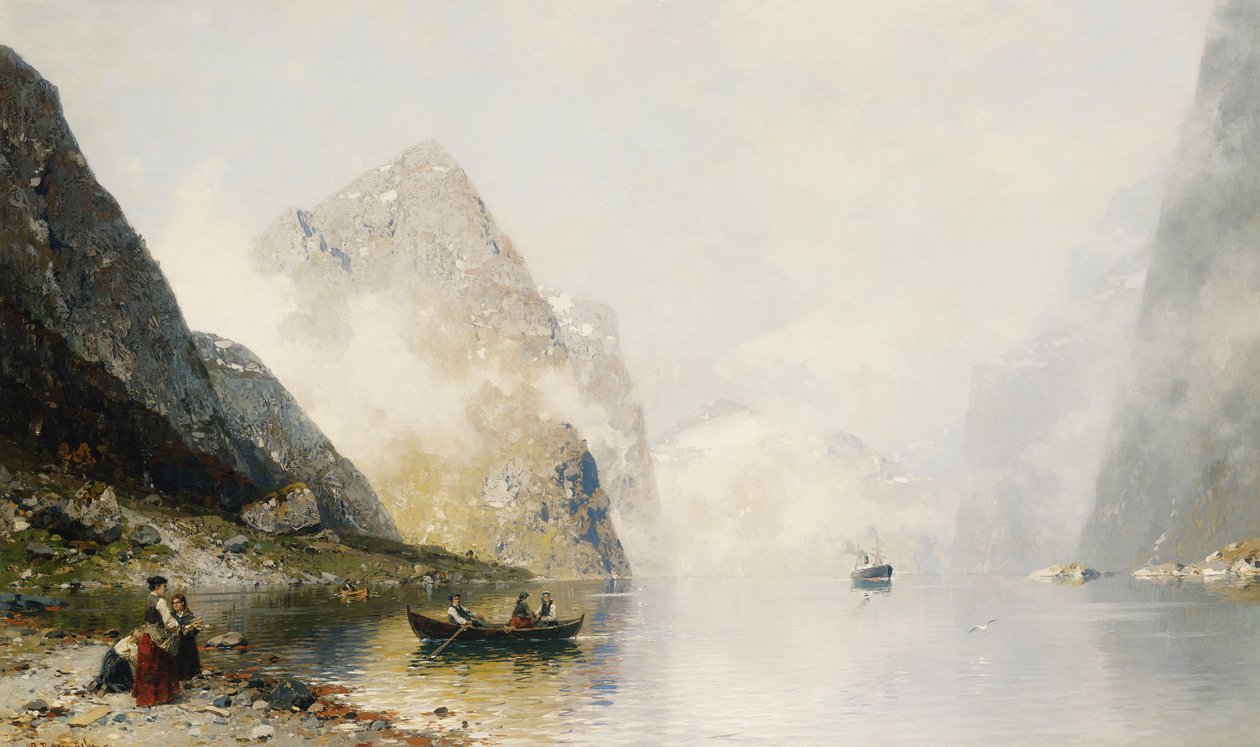 Bir Fiyort Sahnesi by Georg Anton Rasmussen