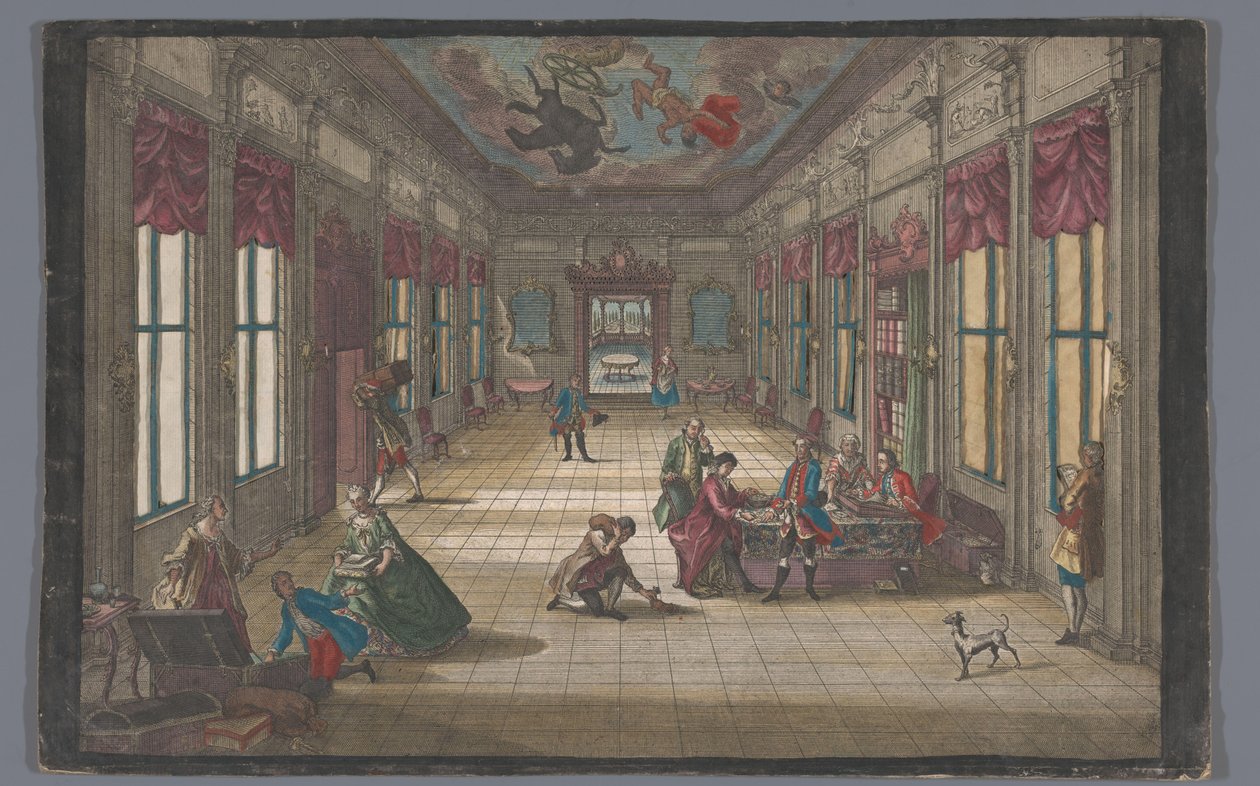 Müsrif oğul mirasını alır Abtheilung des verlohrnen Sohnes mit seinem Vatter (nesne üzerindeki başlık) by Georg Balthasar Probst (possibly)