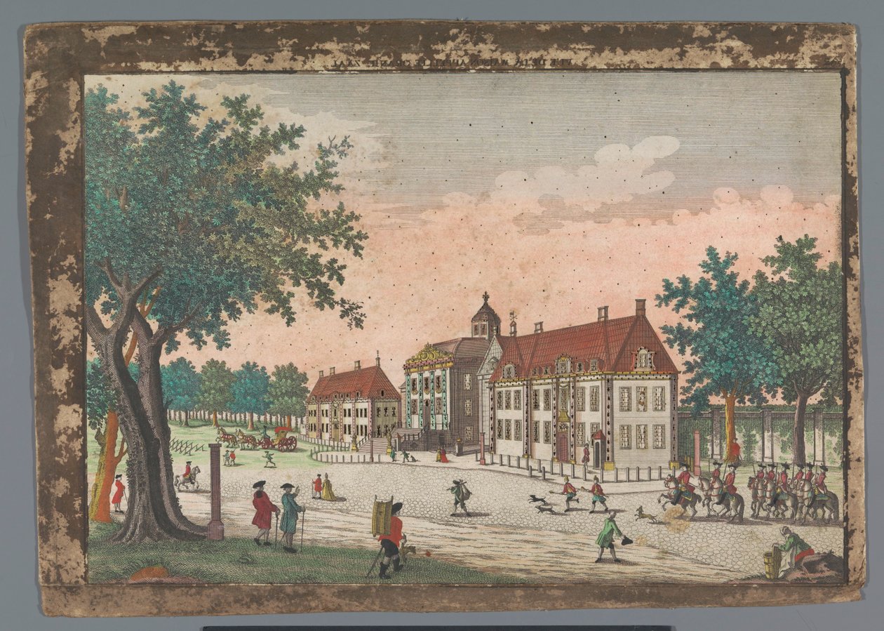 Lahey'deki Huis ten Bosch Sarayı'nın görünümü Gesicht des Lust-Hausses Oranje Zaal (nesne üzerine başlık) Lahey (seri başlığı) by Georg Balthasar Probst