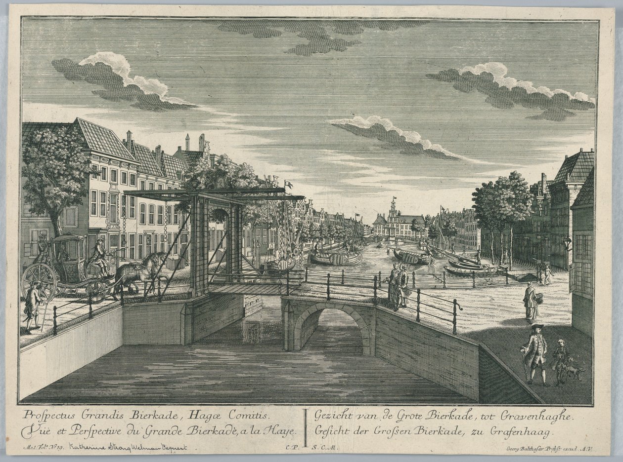 Peep-show, Büyük Bierkade'nin Görünümü, Lahey by Georg Balthasar Probst