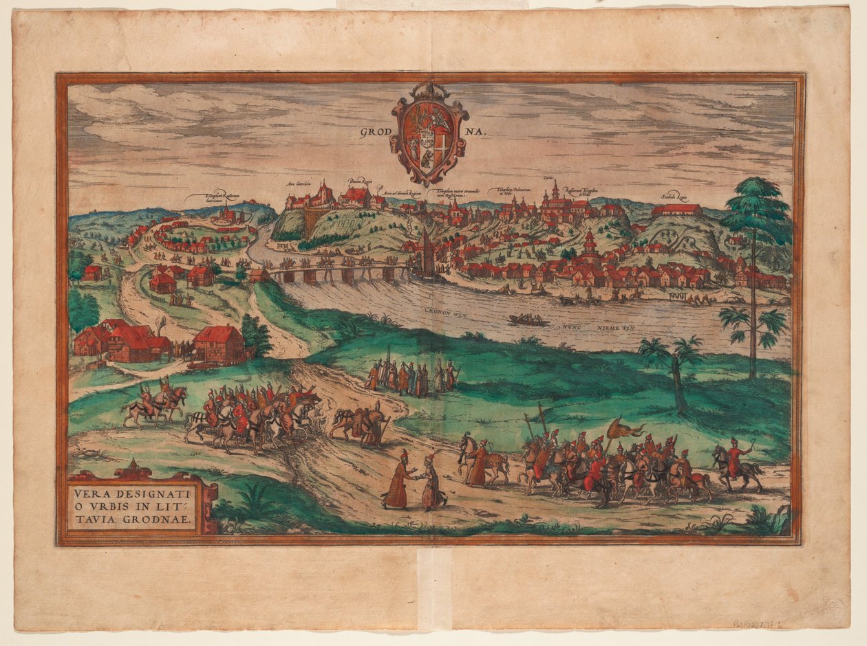 Grodno Gönderen: Teraryum, 1577 by Georg Braun und Franz Hogenberg