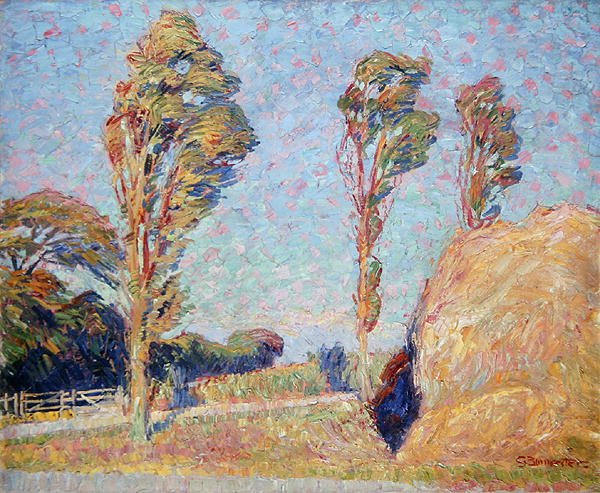 Rüzgarda Kavak (tuval üzerine yağlı boya) by Georg Burmester