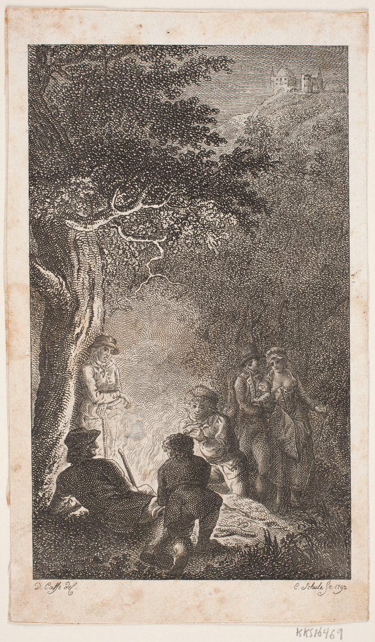 Bir şenlik ateşi hakkında rakamlarla illüstrasyon by Georg Christian Schule