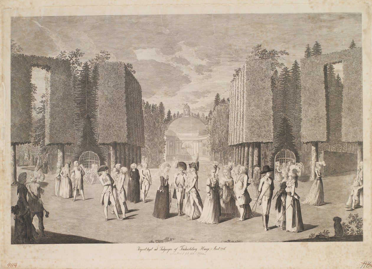 1786 yılında Friederichsberg Hauge girişinde alınan prospektüs by Georg Christian Schule