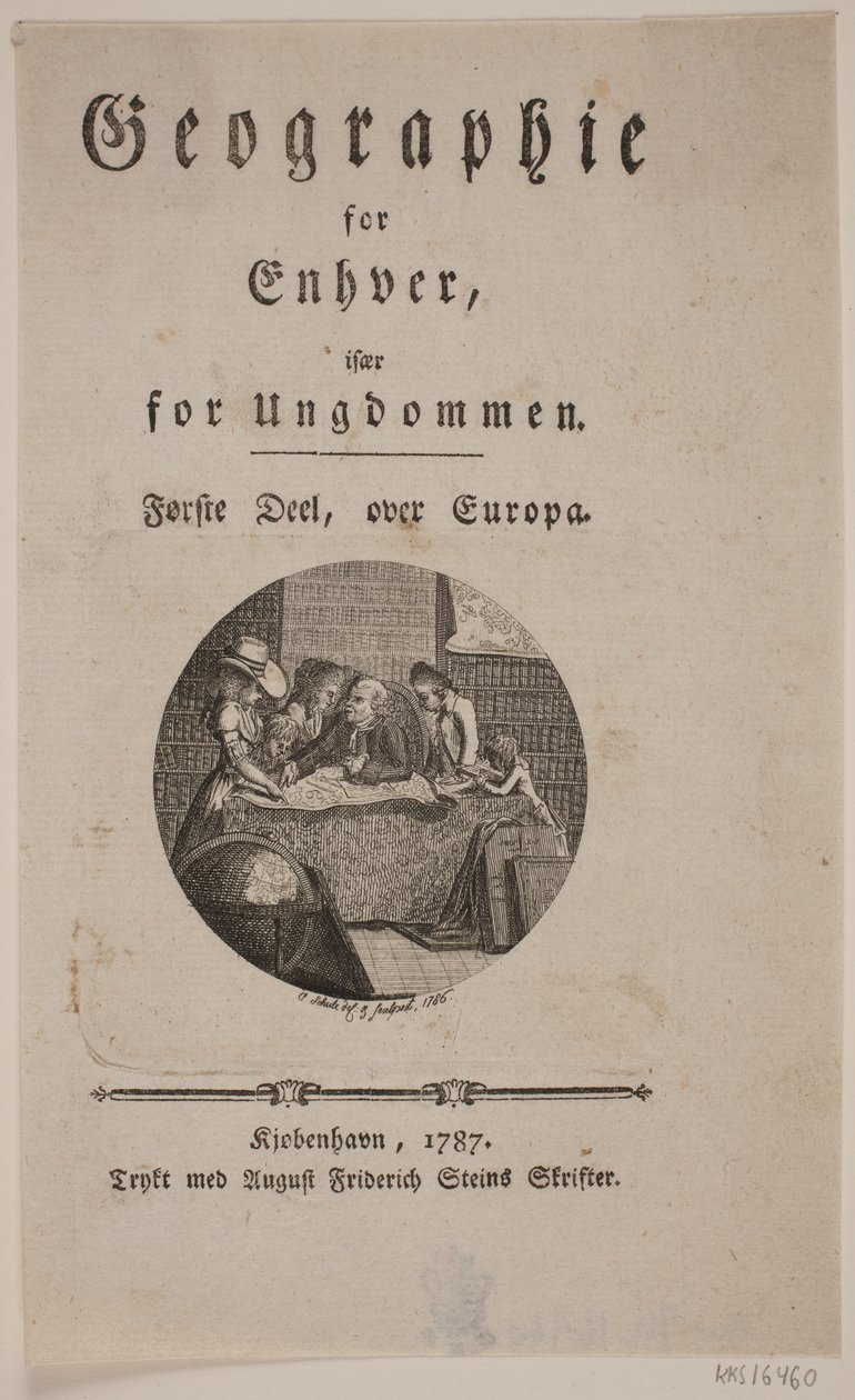 "Herkes için Coğrafya" için vinyet içeren başlık sayfası by Georg Christian Schule
