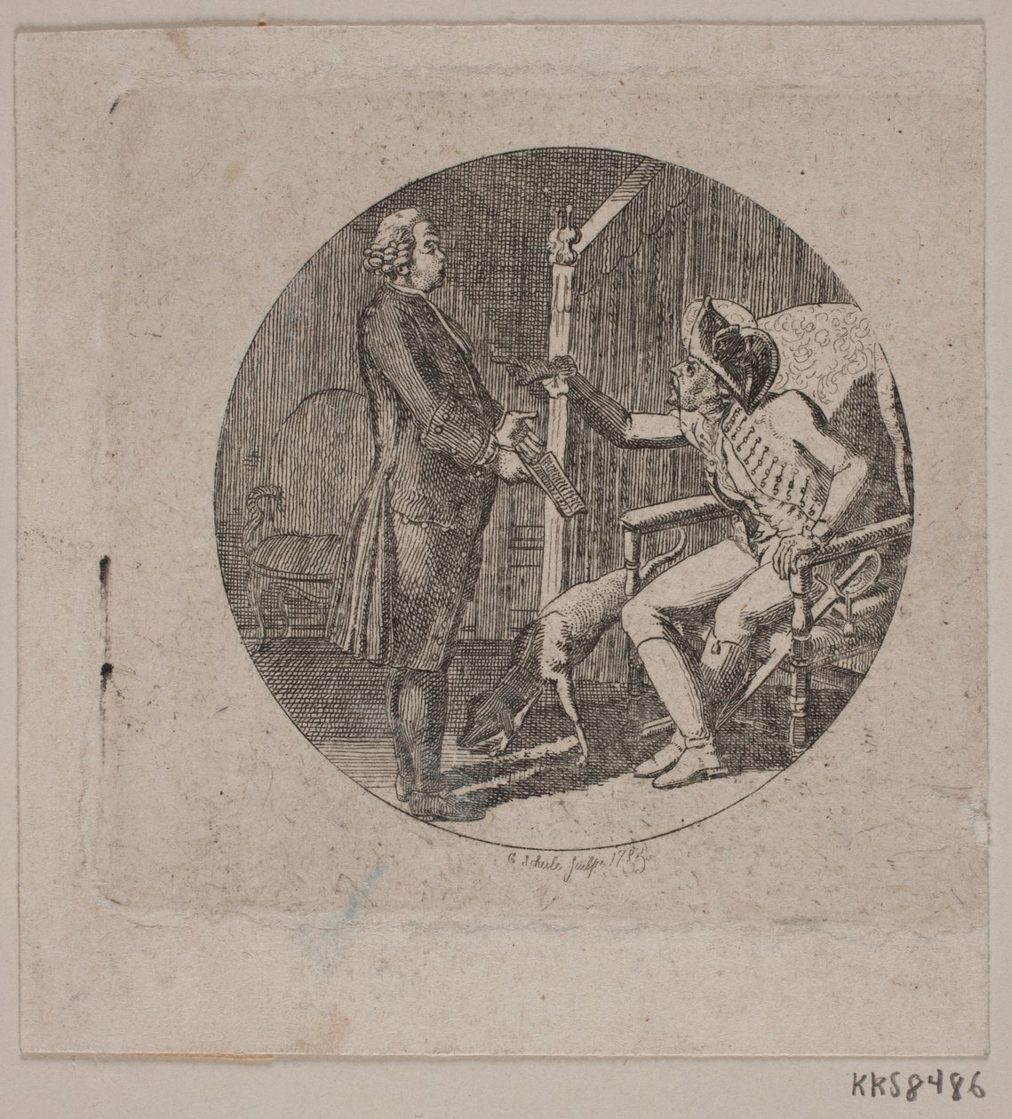 Rahip ve yaşlı adam ile skeç by Georg Christian Schule