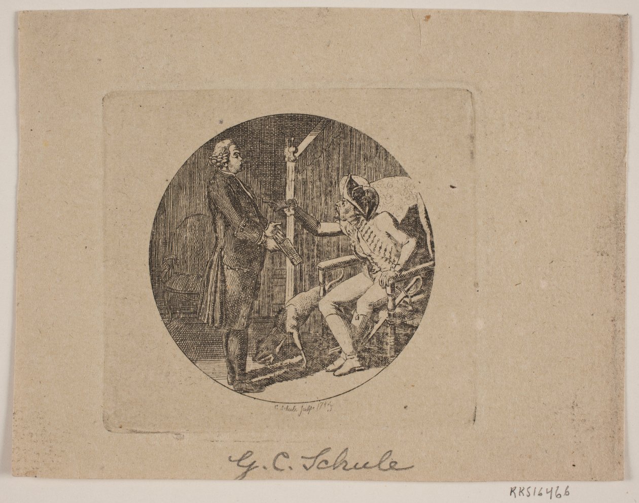 Rahip ve yaşlı adam ile skeç by Georg Christian Schule