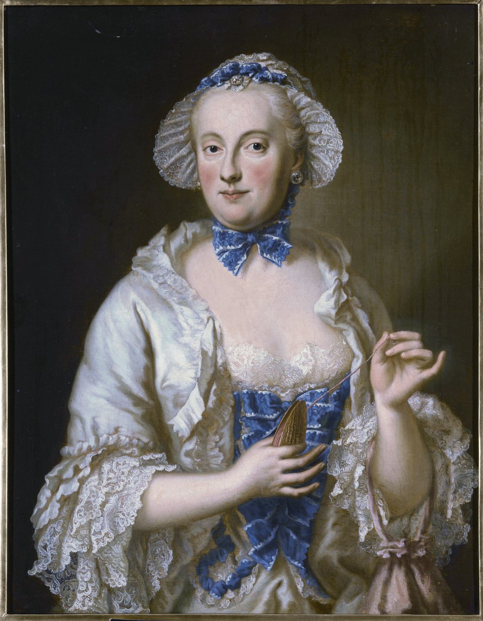 Fransızca: Marie-Anne-Sophie de Saxe, princesse électrice de Bavière (1728-1797) Maria Anna Sophia of Saxony, Electress of Bavaria (1728-1797) portresi by Georg Desmarees